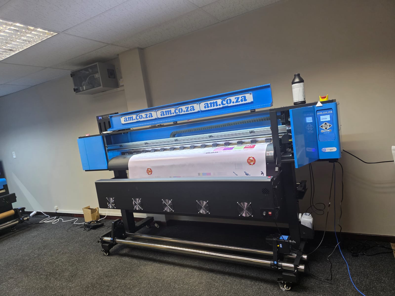 Wide-format printer in action